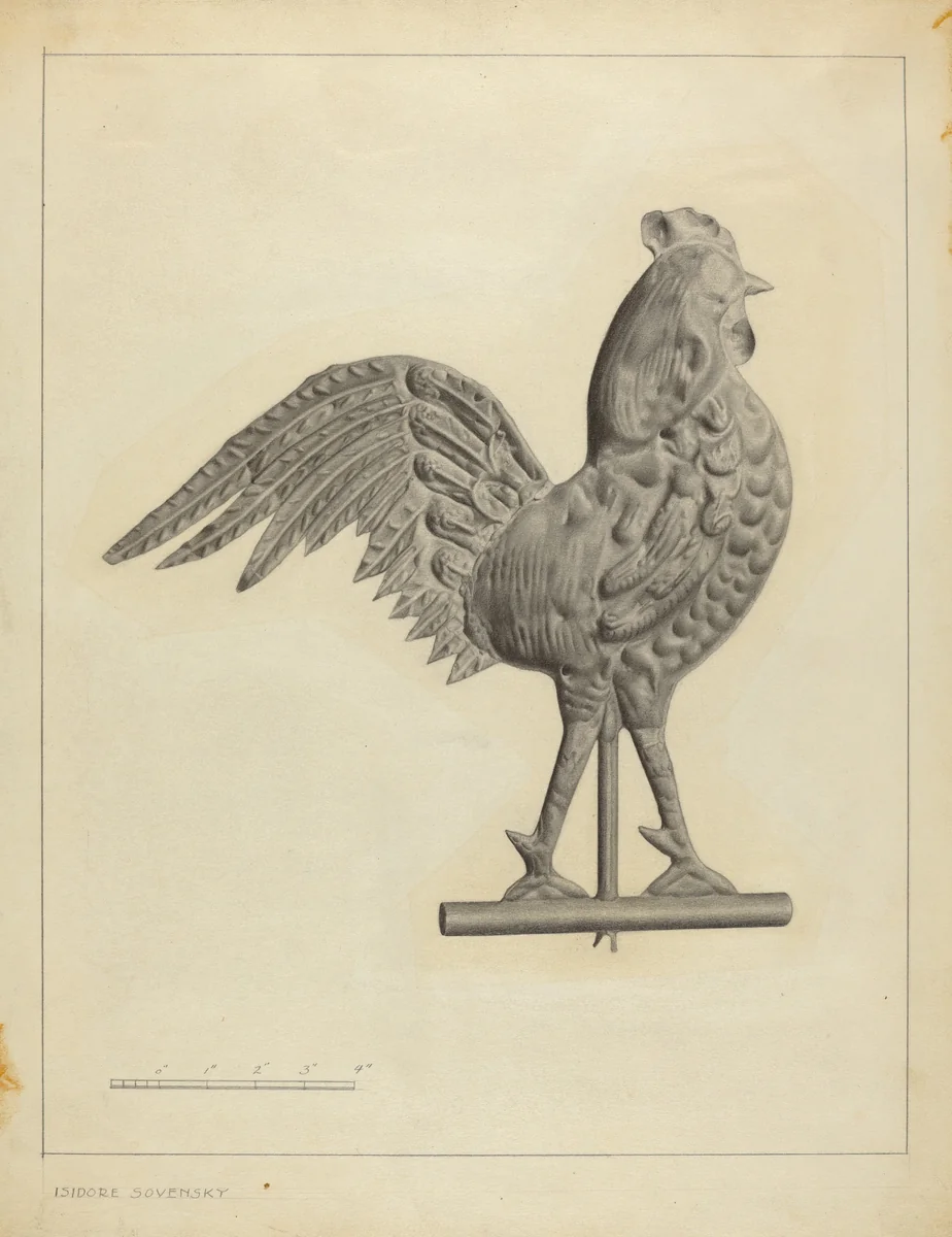 Weather Vane by Isidore Sovensky, index of american design, 1935-1942