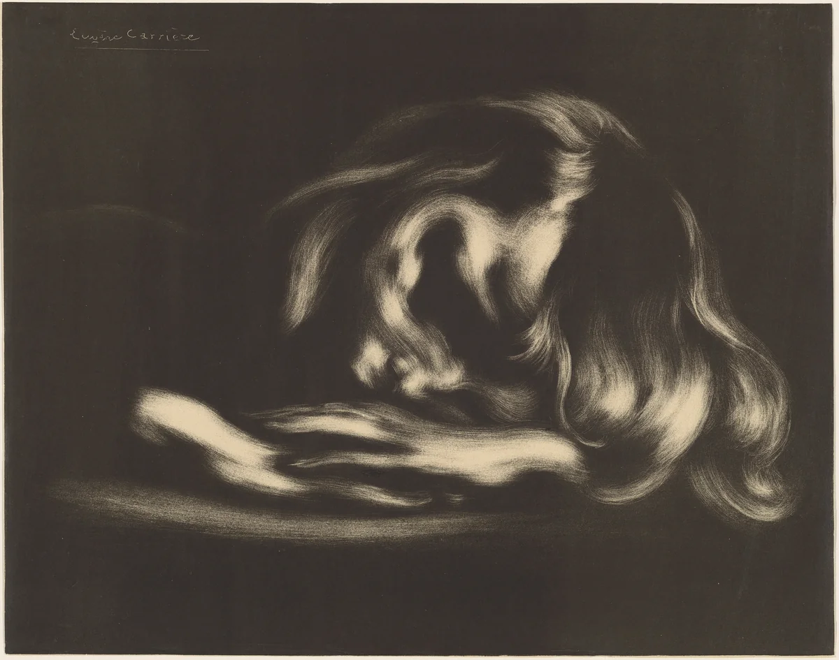 Sleep by Eugène Carrière, print, 1897