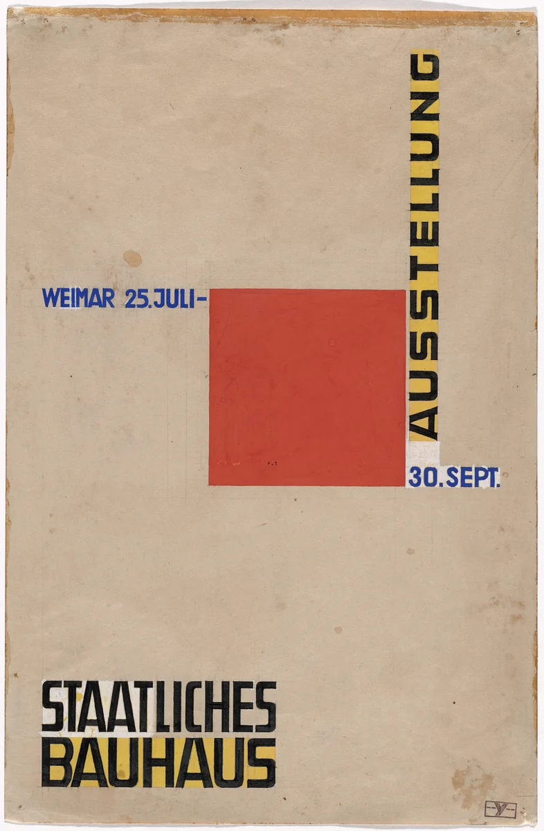 Poster design (unrealized) for Bauhaus Exhibition, Weimar by Herbert Bayer, drawing, 1923