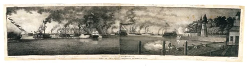 Grand Canal Celebration: View of the Fleet Preparing to Form in Line by Anthony Imbert, print, 1825