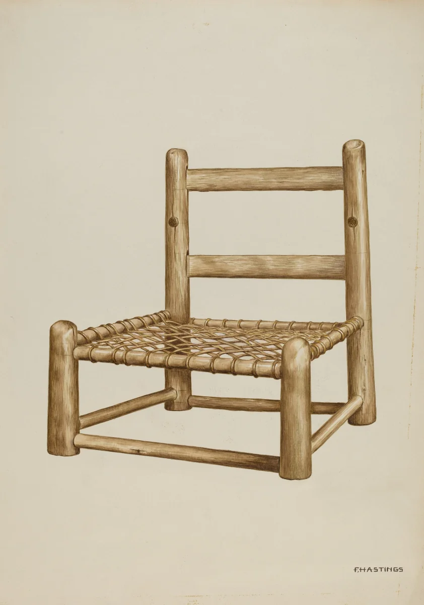 Hickory High Chair by Florence Hastings, index of american design, 1938