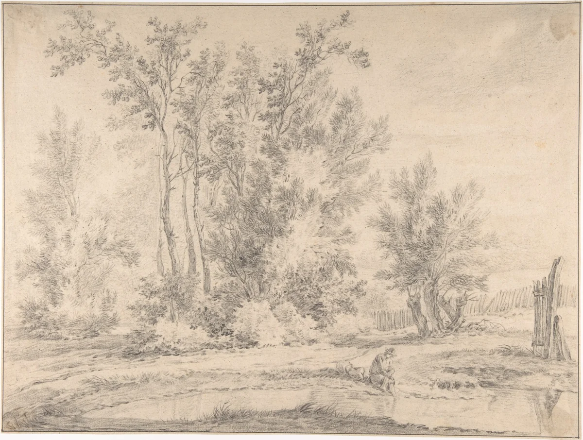 Landscape by anonymous, drawing, 1700-1800