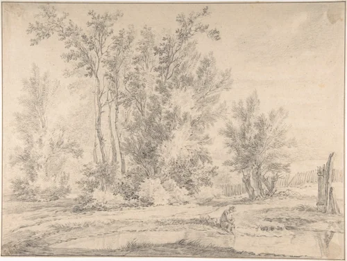 Landscape by anonymous, drawing, 1700-1800