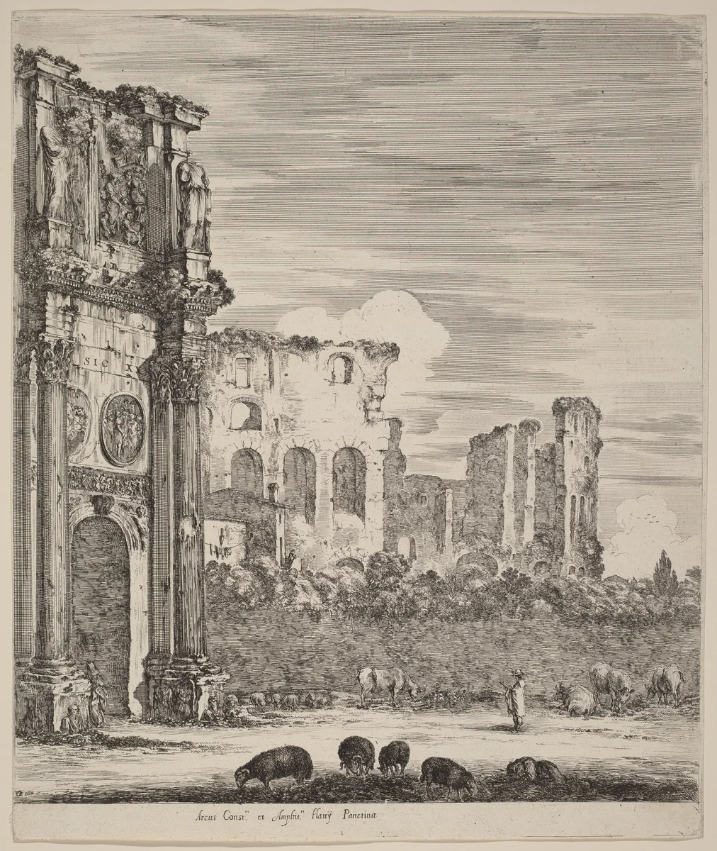 Arch of Constantine by Stefano della Bella, print, 1656