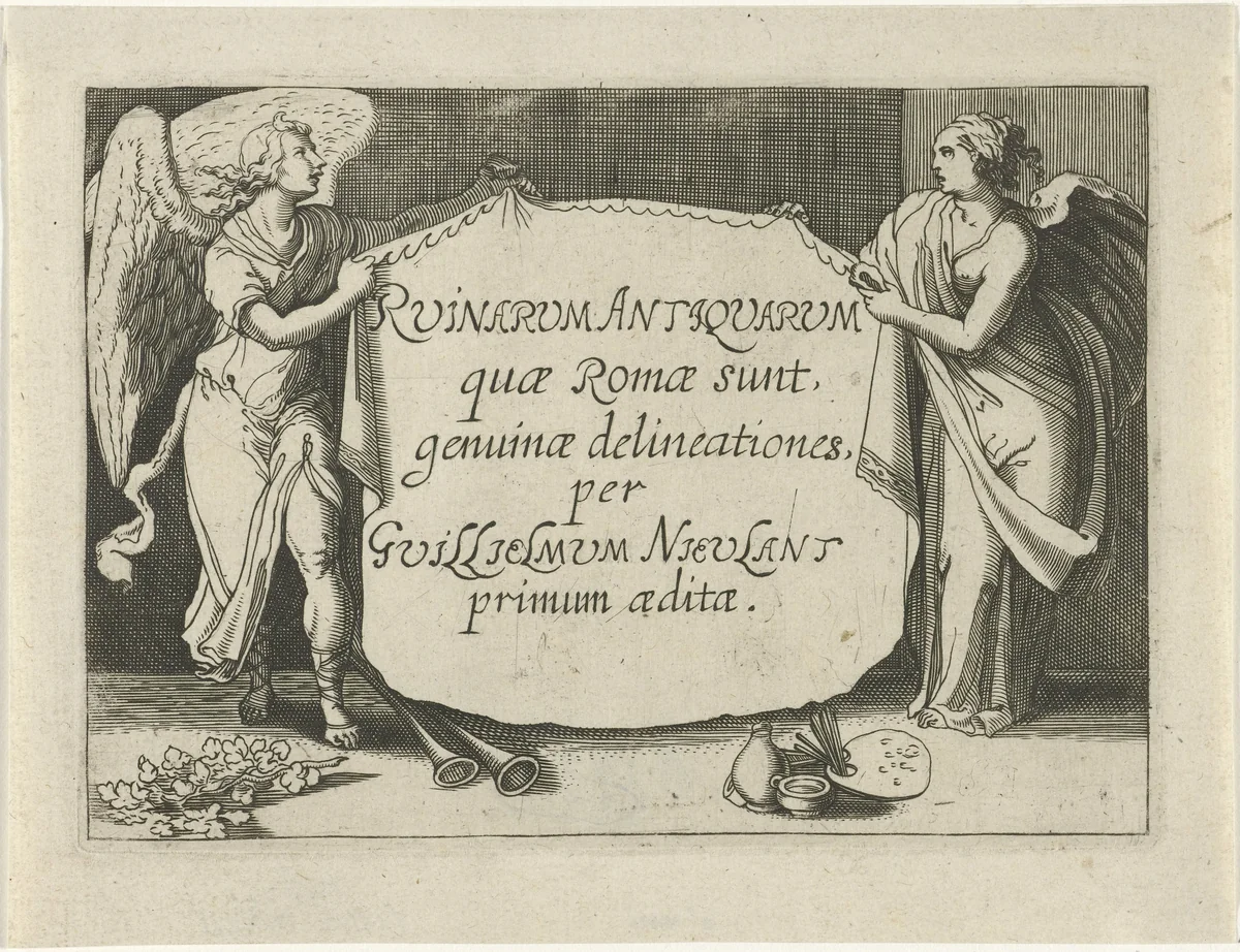 Personificaties van Faam en Kunst by anonymous, print, 1594-1685