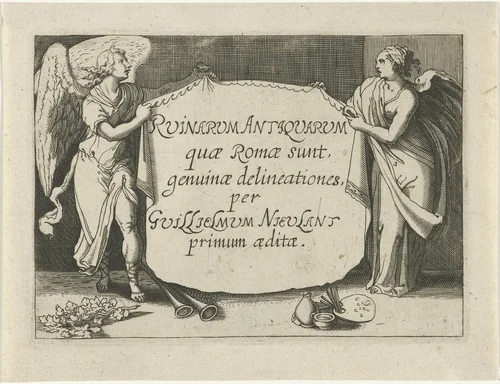 Personificaties van Faam en Kunst by anonymous, print, 1594-1685