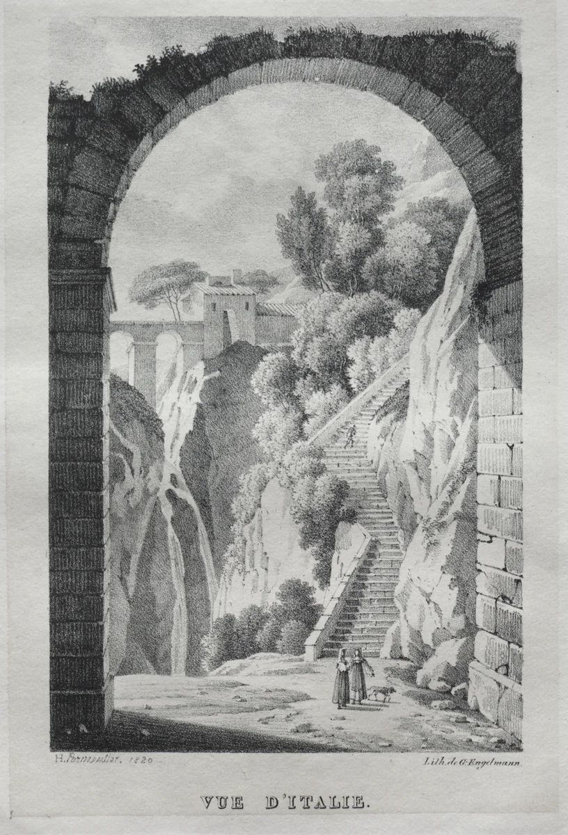 Vue d'Italie by Godefroy Engelmann, print, 1820