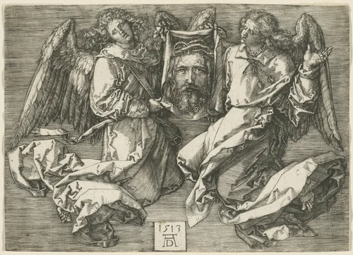 Sudarium Displayed by Two Angels by Albrecht Dürer, print, 1513