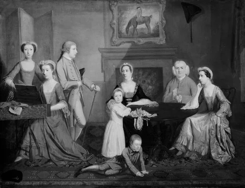 Family in a Room by Artist Unknown, painting, 1760-1770