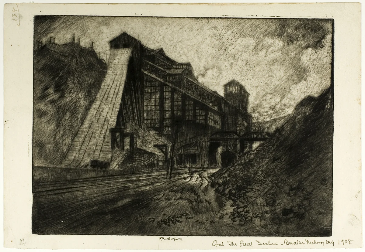 Coal—The Great Incline, Breaker, Mahanoy City by Joseph Pennell, print, 1908