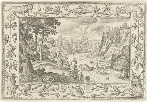 Doop van Christus by Unknown, print, 1582-1586