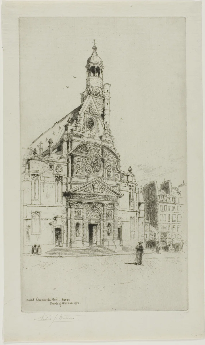 St. Etienne du Mont, Paris by Charles John Watson, print, 1890