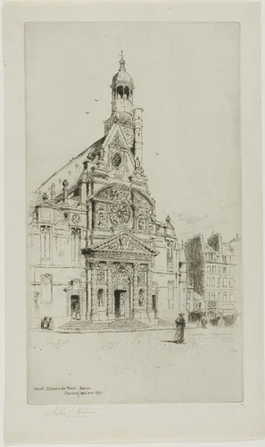 St. Etienne du Mont, Paris by Charles John Watson, print, 1890