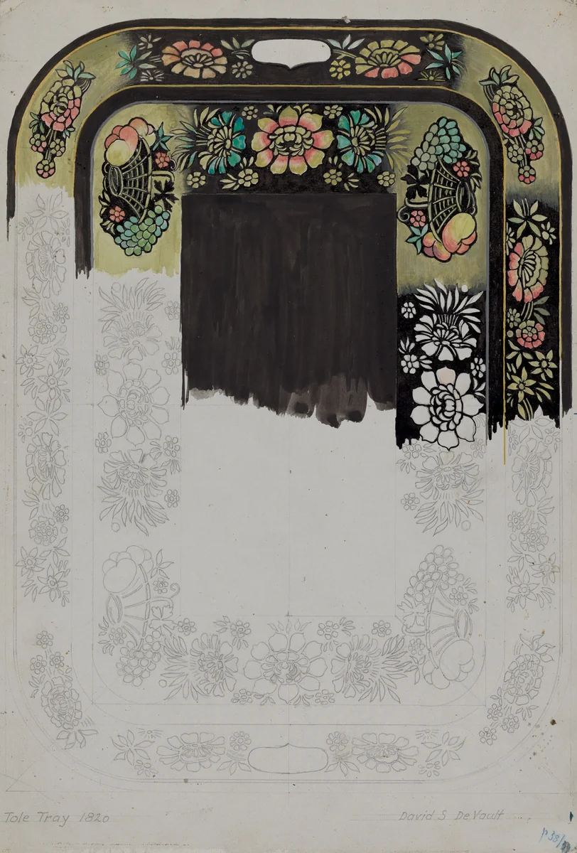 Toleware Tray by David S. De Vault, index of american design, 1935-1942