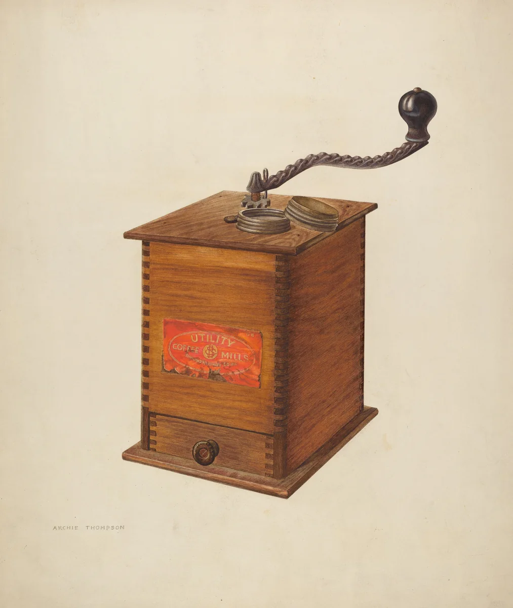Coffee Grinder by Archie Thompson, index of american design, 1940