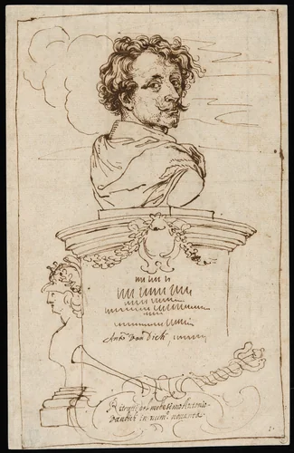 Frontispiece from the "Iconography" by Anthony van Dyck, drawing, 1650-1699