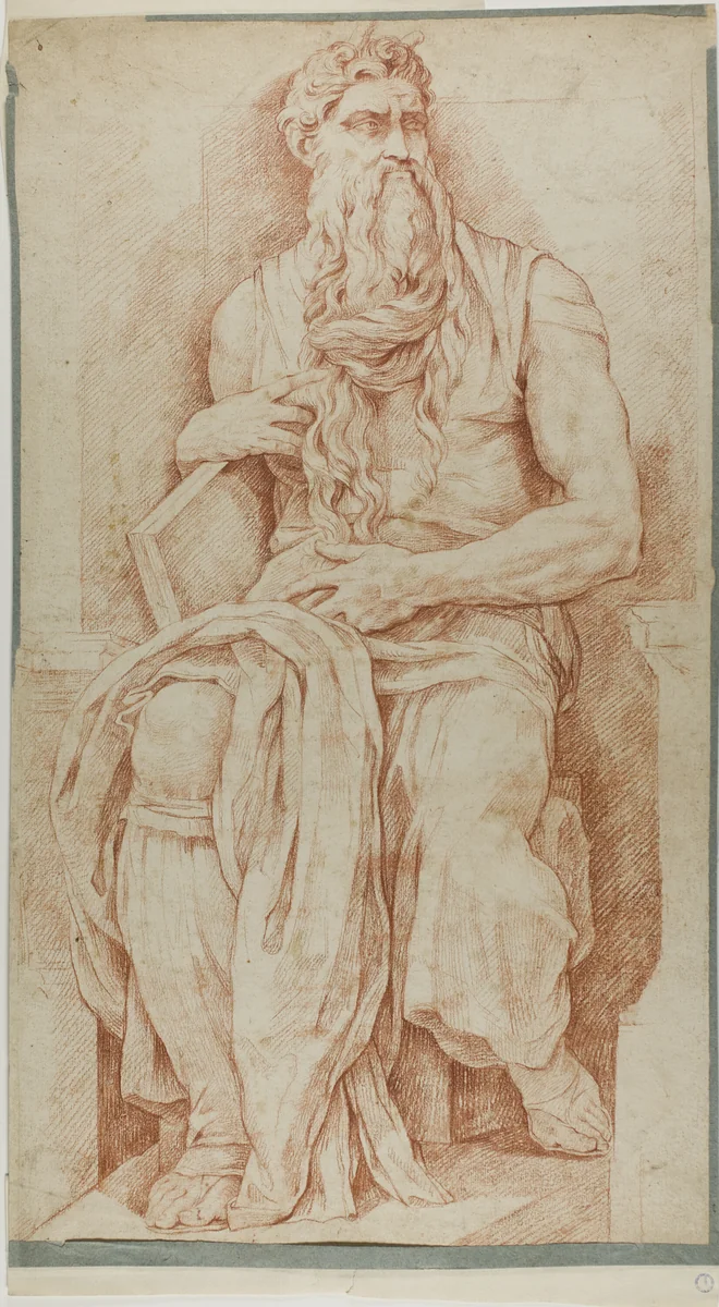 Moses by Michelangelo Buonarroti, drawing, 1730-1739
