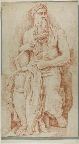 Moses by Michelangelo Buonarroti, drawing, 1730-1739