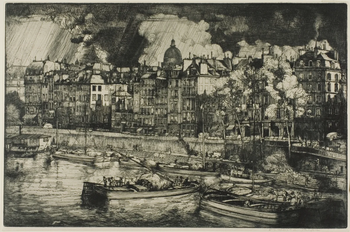 Quai des Grands Augustins, Paris by Donald Shaw MacLaughlan, print, 1906