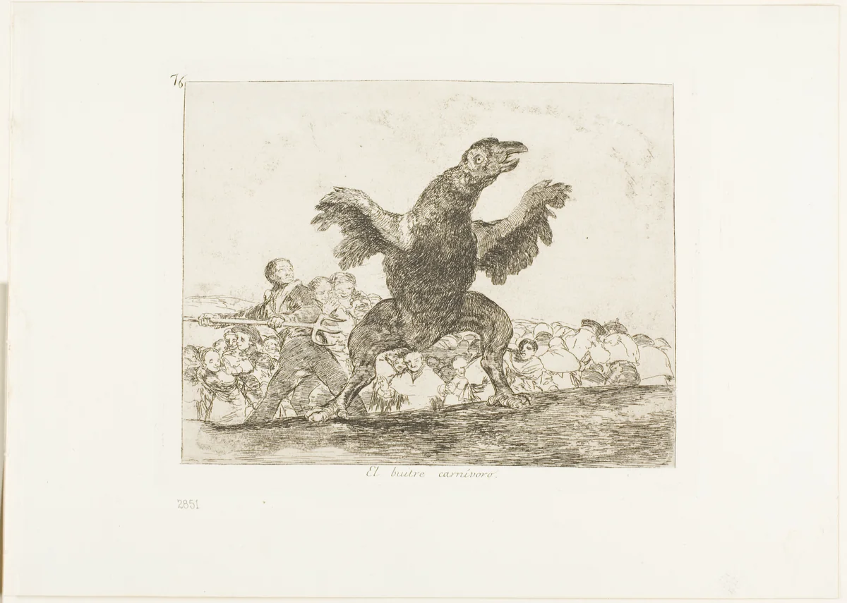 The Carnivorous Vulture, plate 76 from The Disasters of War by Francisco José de Goya, print, 1815-1820