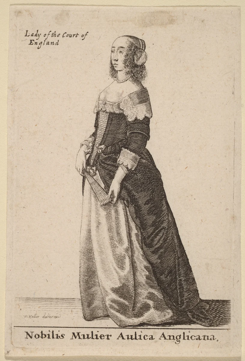 Nobilis Mulier Aulica Anglicana by Wenceslaus Hollar, print, 1643