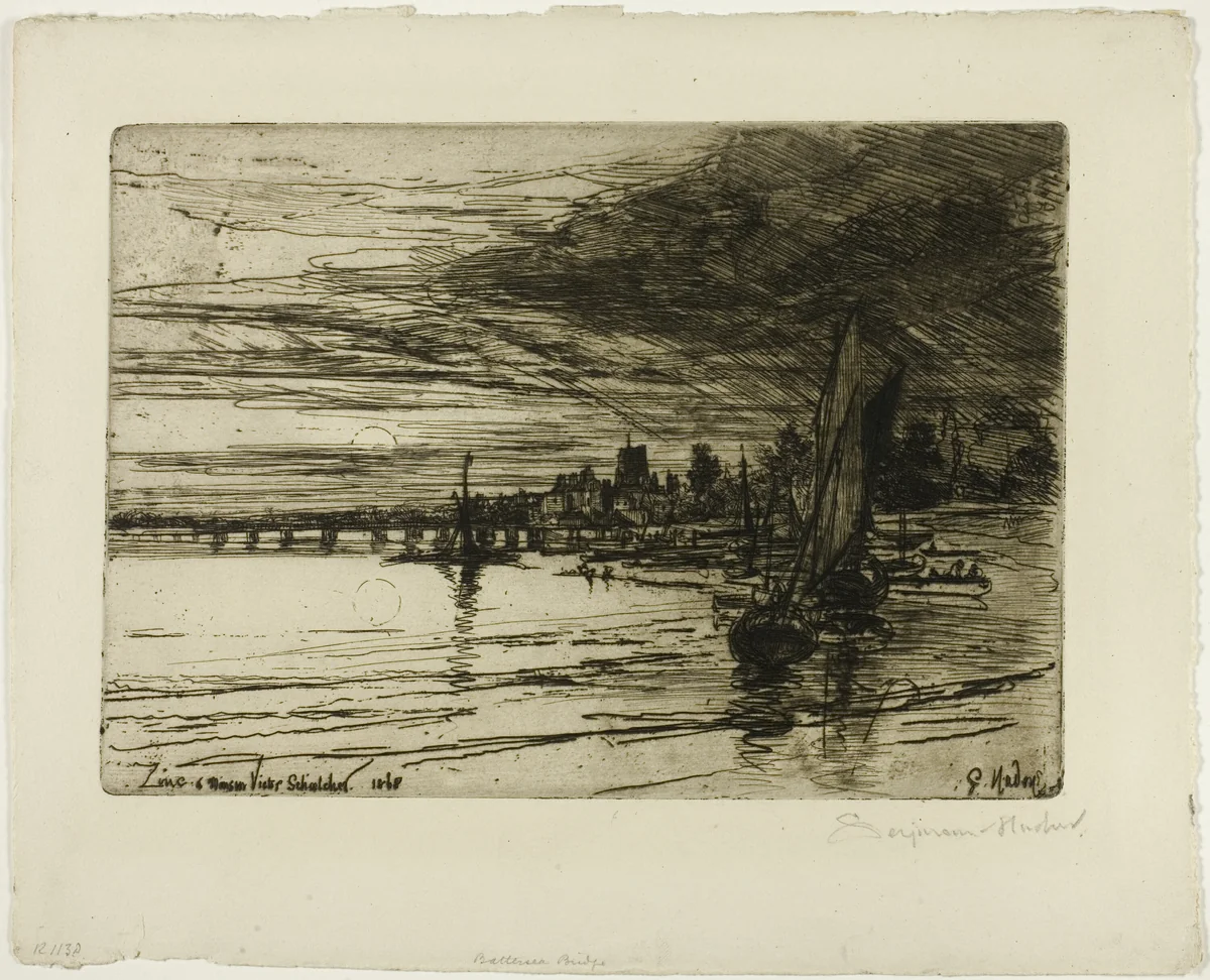 Battersea Bridge by Francis Seymour-Haden, print, 1863-1873