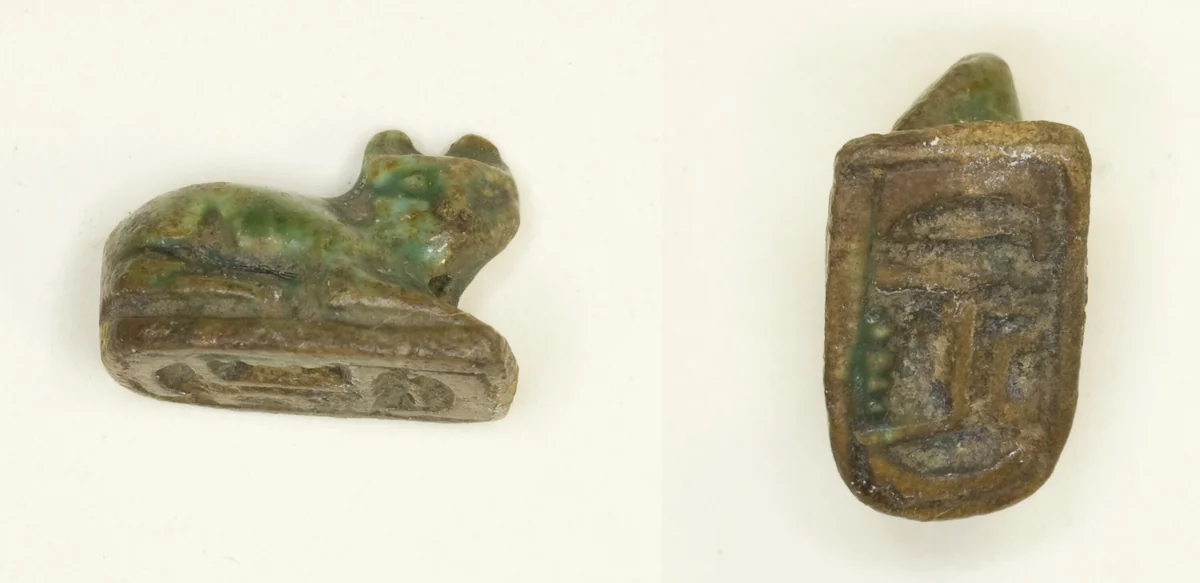 Scaraboid: Cat by Egyptian, other, -1550--1295