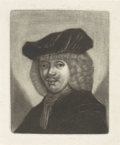 Buste van een man met een baret by Monogrammist BVH, print, 1785