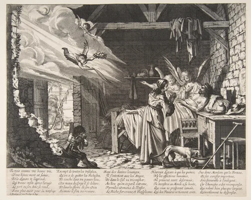 The Death of Lazarus by Abraham Bosse, print, 1620-1676
