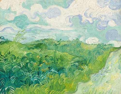 Green Wheat Fields, Auvers by Vincent van Gogh, painting, 1890