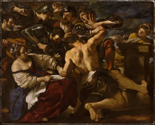 Samson Captured by the Philistines by Guercino, painting, 1619