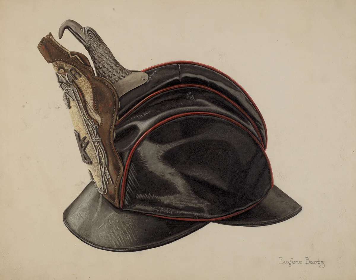 Fireman's Helmet by Eugene Bartz, index of american design, 1939
