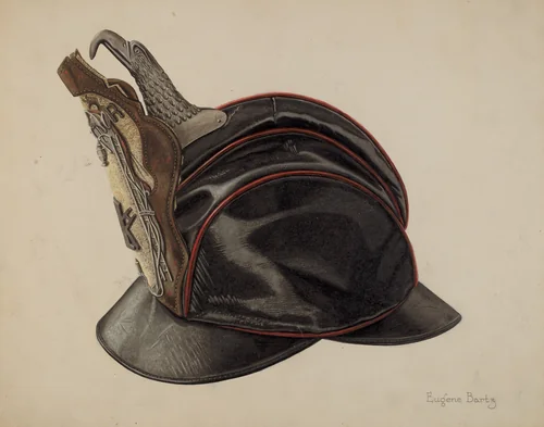 Fireman's Helmet by Eugene Bartz, index of american design, 1939