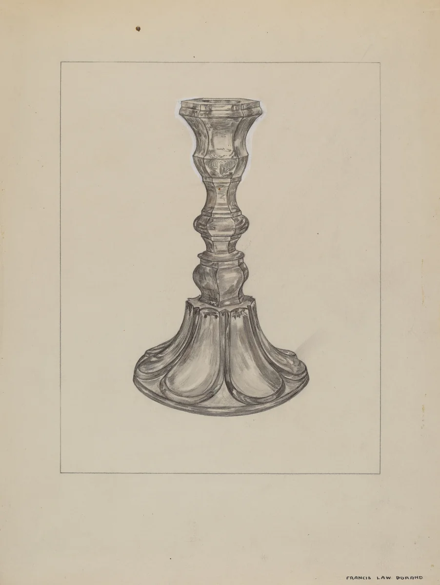 Candlestick by Francis Law Durand, index of american design, 1937