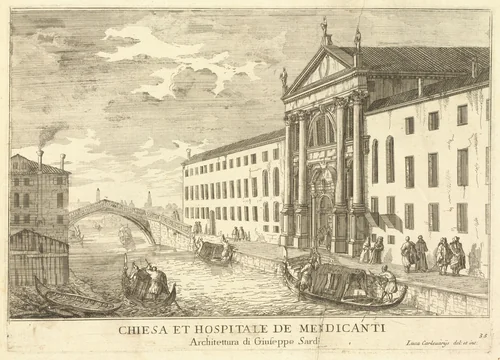 Chiesa et Hospitale de Mendicanti (plate 35) by Luca Carlevariis, print, 1703