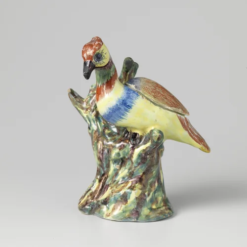 Vogel op boomstam van faience by anonymous, other, 1750-1780