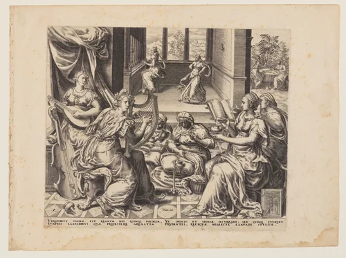 Parable of the Wise and Foolish Virgins: The Wise Virgins by Herman Jansz. Muller, print, 1567-1570