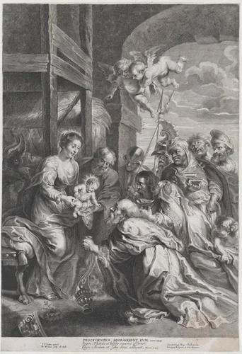 The Adoration of the Kings by Jan Witdoeck, print, 1638