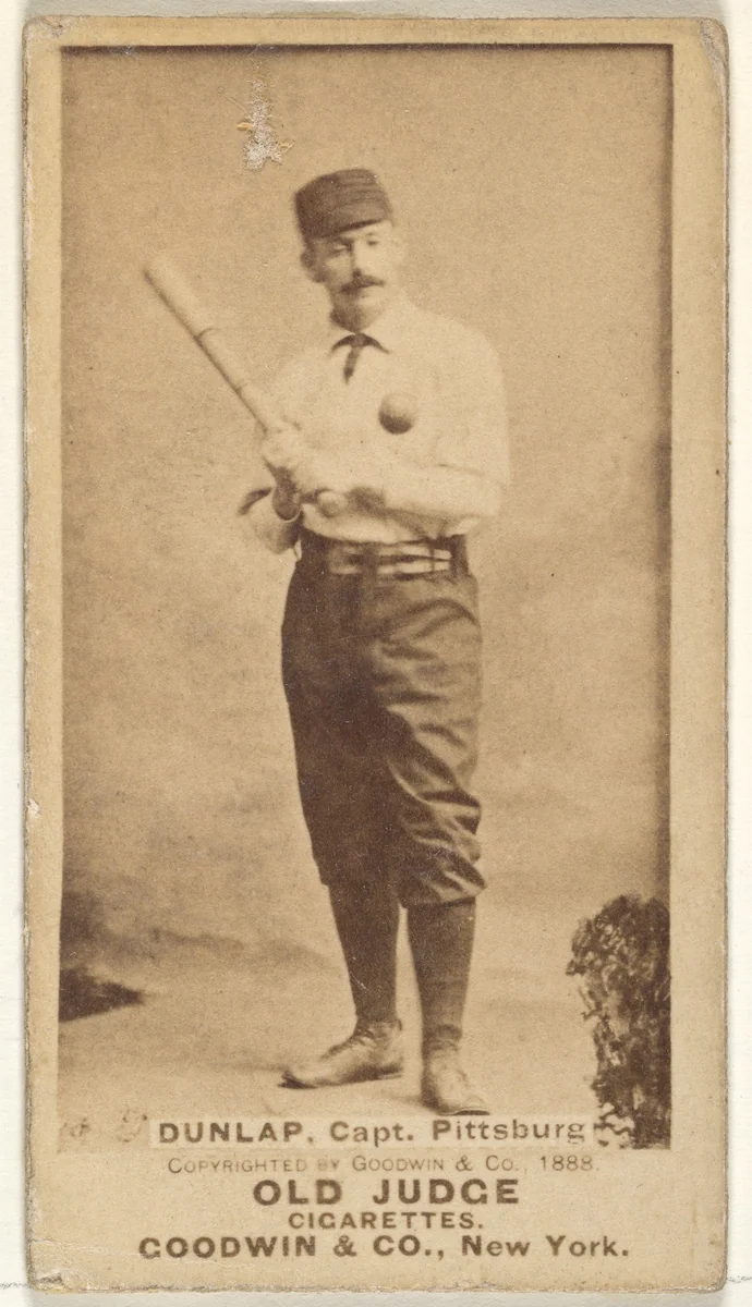 Fred "Sure Shot" Dunlap, Captain, Pittsburgh, from the Old Judge series (N172) for Old Judge Cigarettes by Goodwin & Company, photograph, 1888