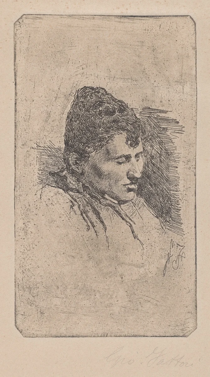 Portrait of the Artist's Second Wife (Ritratto della seconda moglie) by Giovanni Fattori, print, 1903