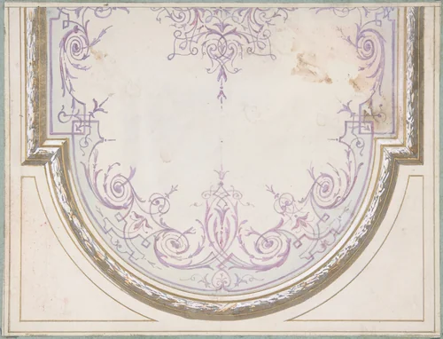 Design for Ceiling of the Duchess of Newcastle's Petit Salon, Hôtel Hope by Jules-Edmond-Charles Lachaise, drawing, 1867