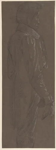 Standing Gentleman, three-quarter length profile facing right by Anne-Louis Girodet-Trioson, drawing, 1780-1824