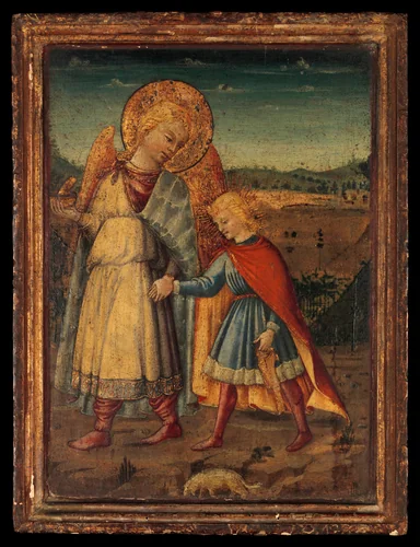 The Archangel Raphael and Tobias by Neri di Bicci, painting, 1460-1467