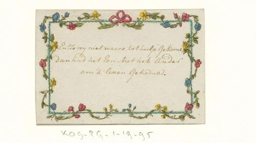 Kaartje met humoristisch opschrift by anonymous, print, 1780-1800