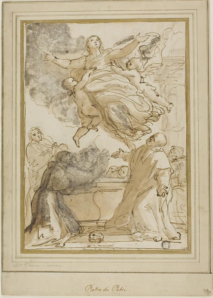 Assumption of the Virgin by Pietro Antonio di Pietri, drawing, 1683-1716