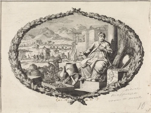 Gelijkenis van een hebzuchtige boer by Jan Luyken, print, 1700
