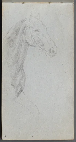 Sketchbook, page 07: Study of a Horse by Ernest Meissonier, book, 1860-1869