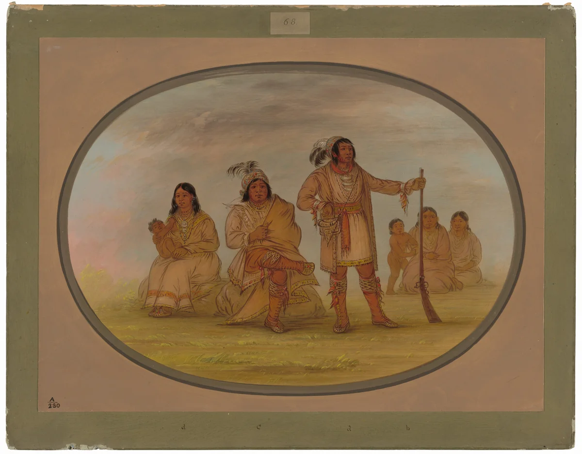 Osceola and Four Seminolee Indians by George Catlin, painting, 1861-1869