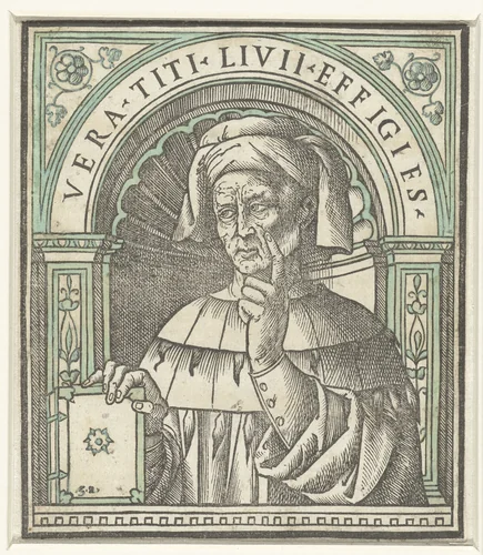 Portret van Titus Livius by Giovanni Andrea Vavassore, print, 1510-1520
