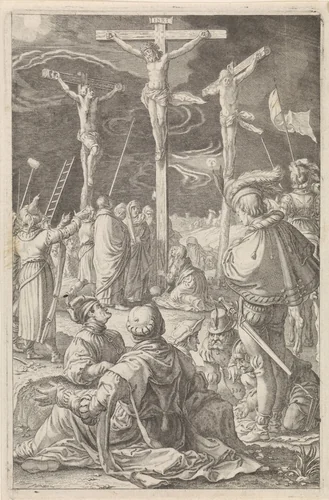 Kruisiging by anonymous, print, 1596-1667